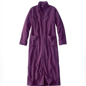 L.L. Bean Winter Plush Fleece Robe Women’s 2X Plum Zip-Front Long Housecoat